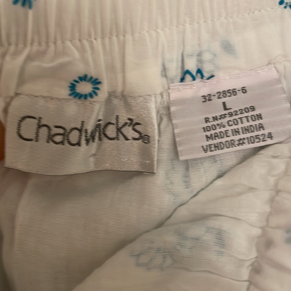 Chadwicks Floral Blue and White‎ Maxi Cotton Skirt, size L - Picture 2 of 6